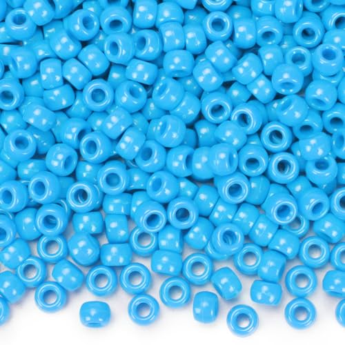 IOOLEEM Light Blue Pony Beads,1200pcs Beads for Bracelets Making & Hair braiding, Kandi Friendship Bracelets & Jewelry Making. - color: Light Blue
