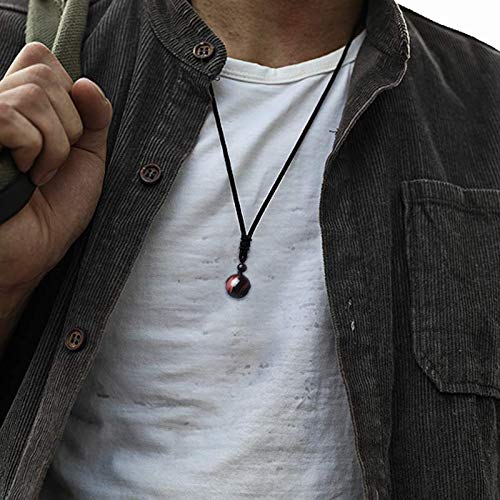 Jovivi Healing Crystals Necklace Natural Tiger Eye Amethyst Lucky Blessing Protection Chakra Beads Stone Pendant for Women Men Adjustable - color: MULTICOLOR