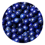 100pcs Natural Stone Beads 8mm Blue Lapis Lazuli Round Genuine Real Stone Beading Loose Gemstone Hole Size 1mm DIY Charm Smooth Beads for Bracelets Necklaces Earrings Jewelry Making Crafts - color: Blue Lapis Lazuli