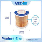 99.9% Solid Bare Copper Wire(18 Gauge(1.0MM), 213Ft), Dead Soft 1 Pound Spool Pure Copper Wire for Crafts, Jewelry Making, Electroculture Gardening - size: 18GA