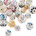 Craftdady 24pcs 8mm 10mm 12mm Round Rhinestone Beads Crystal Silver Rhinestone Bracelet Loose Spacer Beads Dangle Earring Ball Bead for DIY Craft Keychain Jewelry Making - color: Silver
