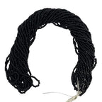 11/0 Glass Seed Beads, 12 String Hanks, Small Craft Beads, 2 mm (Black) - color: Black