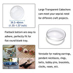 Craftdady 50Pcs Transparent Glass Cabochons 39.5-40mm Clear Glass Flat Back Dome Tile Half Round Cabochon Covers for Photo Pendant Jewelry Making - color: Transparent Clear, size: 40mm Round