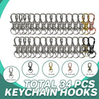 Keychain, 68PCS Swivel Snap Hooks with Key Rings, Metal Lobster Claw Clasp,34PCS Keychains Clips Hooks and 34PCS Key Chain Rings,Keychain Rings for DIY Crafts,Jewelry Making Silver/Mix - color: silver/mixed