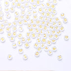 ToBeIT 1000pcs Transparent Alphabet Letter Beads Gold Acrylic Beads Round 4X7mm Letter Beads Jewelry Making Charms for DIY Bracelet Necklace Craft Making (bgtransparent-Gold) - color: bgtransparent-gold