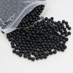 600PCS Black Glass Round Beads Bulk， Imitative Jade Beads, Lava Beads, Bracelet Loose Beads for Jewelry Making Earring, Necklaces, and DIY Crafts (8mm Black) - size: 8mm Black