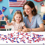 4th of July Polymer Clay Beads, 300pcs Independence Day 250th Anniversary American Flag Red White Blue Spacer Beads for Jewelry Making DIY Bracelet Necklace Craft Patriotic Party Supplies - color: Red White Blue B