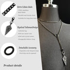 18K Gold Plated Knight's Shield Slip Chain for Women - color: Black, size: 39''