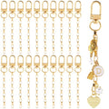 Hzopcw 20pcs Gold Keychain Making Kit, Key Ring Swivel Snap Hook Chains, Extender Keychain Bag Charm Kits for DIY Crafts Jewelry Making Handbag Purses- E2 Style - color: Gold-20pcs-E2 Style