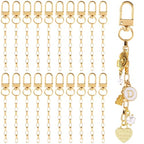 Hzopcw 20pcs Gold Keychain Making Kit, Key Ring Swivel Snap Hook Chains, Extender Keychain Bag Charm Kits for DIY Crafts Jewelry Making Handbag Purses- E2 Style - color: Gold-20pcs-E2 Style