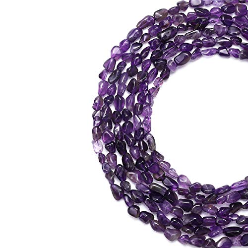 BEADIA Irregular Natural Amethyst Crystal Stone Loose Semi Gemstone Beads for Jewelry Making 5-8mm 38cm - color: Amethyst, size: 5-8mm 38cm