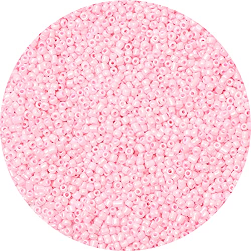 10000pcs 2mm Cream Pink Glass Seed Beads - Round, Perfect for DIY Craft Projects, Jewelry Making, Cloth Embellishment - color: Cream Pink, size: 2mm