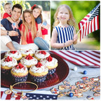 MARFOREVER Patriotic 4th of July Charms, 120 Pcs Independence Day Red White Blue Jewelry Making Charms American Flag Memorial Day Enamel Pendants for Bracelets Necklaces Earrings Craft - style: Patriotic