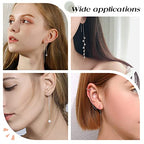 Beebeecraft 1 Box 10Pcs Platinum Plated Threader Earrings with 925 Sterling Silver Pins Pull Through Threaded Long Chain Drop Tassel with Loop 3.34inch - color: Platinum Color, size: 85mm