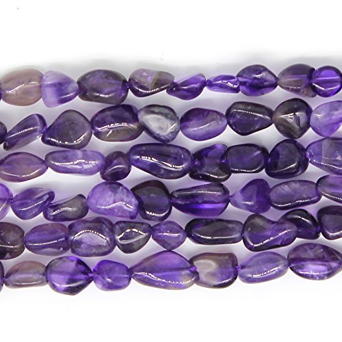 MJDCB Natural Irregular Shape Stone Beads 6-8mm Amethyst Gemstone Energy Crystal for Jewelry Making Bracelet Necklace - color: Amethyst