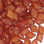 GemDuo Beads, 2-Hole Diamond Shaped Czech Glass Beads 5x8mm 10 Grams Frozen Matte Hot Red