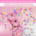 1451 Pcs Hair Beads Kit - Candy Color Acrylic Mickey Heart Star Pastel Pony Kandi Beads for Braids & Jewelry Making - color: Pony Beads