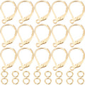 Beebeecraft 1 Box 20Pcs Leverback Earring Findings 18K Gold Plated French Earring Hooks 15.6x10mm Ear Wire Clip Earring Connector with 20Pcs Open Jump Rings for Jewelry Making - color: Gold Leverback Earring