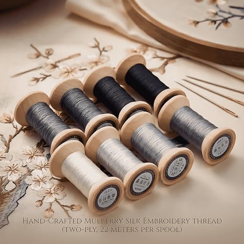 Natural 100% Mulberry Handmade Embroidery Silk Thread Silk Floss (22) - color: 22