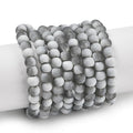 KISSITTY 50pcs Matte Beads Gradient Color Glass Frosted Crystal 4mm Rondelle Gray Bead Center Drilled Loose Craft Beads for Jewelry Making Earring Bracelet Necklace DIY Crafts - color: Gray