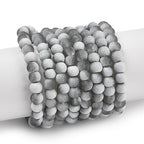 KISSITTY 50pcs Matte Beads Gradient Color Glass Frosted Crystal 6mm Rondelle Gray Bead Center Drilled Loose Craft Beads for Jewelry Making Earring Bracelet Necklace DIY Crafts - color: Gray
