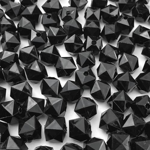 Jmassyang 200 Pieces 10mm Acrylic Faceted Cube BeadsColorful Square with Hole Plastic Loose Spacer Bead for DIY Wind Chimes Suncatcher Necklaces Bracelets Earrings Jewelry Making(Black) - color: Black, size: 10MM