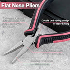 5-Inch Mini Flat Nose Pliers for Jewelry Making - Smooth Jaws Duck Billed Pliers - Pink Tool for Women - style: Flat Nose Pliers