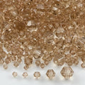 1310pcs Bicone Crystal Glass Beads 2mm 3mm 4mm 6mm 8mm Faceted Crystal Spacer Beads for Bracelets Necklace Pendants Earrings DIY Jewelry Craft Making(Champagne) - color: Champagne