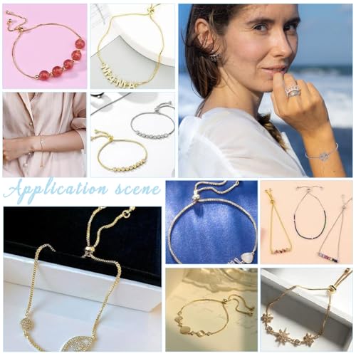 UNICRAFTALE 10pcs 9"(230mm) Stainless Steel Adjustable Slider Bracelets Metal Bracelet Chain Slider Bracelet Extender Chains with Ball Ends for Women Jewelry Making DIY - color: Stainless Steel Color