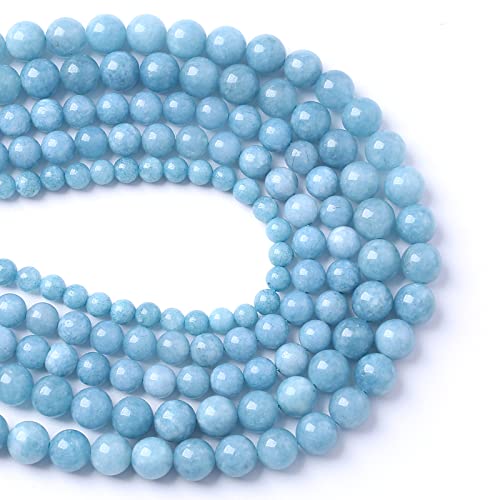 75PCS 10MM Blue Aquamarine Jade Loose Beads for Jewelry Making DIY Bracelet 2 Strands - color: Aquamarine Jade, size: 10mm (2 strands)
