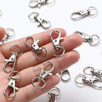 100PCS Swivel Snap Hooks with Key Rings, 50Pcs Key Chain Clip Hooks and 50Pcs Key Rings, Lanyard Lobster Claw Clasps for Keychains Jewelry Art Crafts - color: Silver