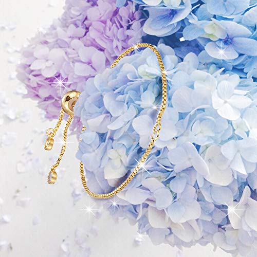 DanLingJewelry 5pcs Adjustable Slider Metal Bracelet Slider Extender Chains with Rhinestone Charms for Jewelry Making DIY 8 Inches(223mm) G - color: StyleⅩ-5 pcs-Golden