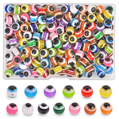 SILANON Fishing Eye Beads Assorted Set, Mixed Color Fishing Line Beads Bait Eggs Round Plastic Fishing Rig Beads Kit for Fishing Lures Texas Carolina Rig Freshwater Saltwater 5mm/6mm/8mm/10mm - color: 300pcs 8mm Mixed Color