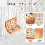 Travel Jewelry Case Small Wood Jewelry Organizer Jewelry Box for Women (Pine Wood Print B) - color: Pine Wood Print B