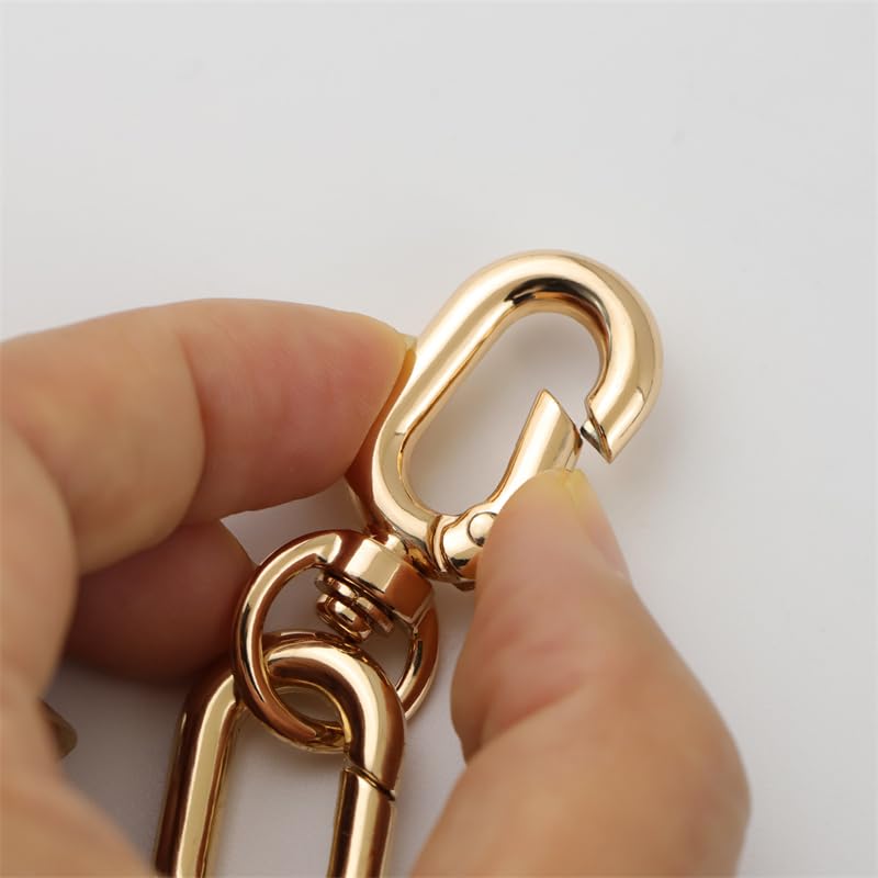 2 PCS Swivel Lobster Claw Clasp, Metal Snap Hooks, Double Opening Key Chain Clip for Bag Car Keychain Making Purse Straps - color: Gold