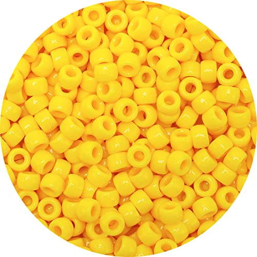 Iooleem Pony Beads(1000pcs Yellow Pony Beads), Beads for Jewelry Making, Crafts, Beading Supplies, Arts & Crafts Materials for Jewelry Making. - color: Yellow, size: Medium Pack