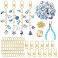 AUGSUN 189 Pcs Christmas Winter Keychain Making Kit, Charm Jewelry Chain 60 Charms 12 Keychain Clips Hooks 15 Extender Chains 100 Jump Ring and Jewelry Plier for DIY Crafts Accessories Holiday Gifts - style: Winter