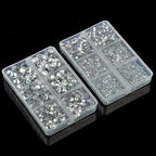 10000Pcs 2-Boxes Mixed Size Hot Fix Round Crystals Gems Glass Stones Hotfix Flat Back Rhinestones with Tweezers and Picking Pencil (Clear Crystal) - color: Clear Crystal, size: 2-Box (10000pcs)