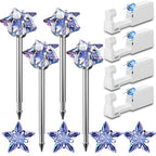 Nunpag 12 Pcs Ear Piercing Kit Disposable Ear Piercing Gun Kit with 4 Pcs 5 Prong Setting Cubic Zirconia Rainbow Star Earrings Stud 316L Stainless Steel Easy to Use Self Ear Piercer Gun Kit Silver - color: Silver-Rainbow-Star
