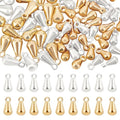 Beebeecraft 1 Box 80Pcs Teardrop Charms Dangle End Beads Extender Chain Drop Water Charms for Jewelry Making Findings - color: Gold and Silver, size: 6x3mm
