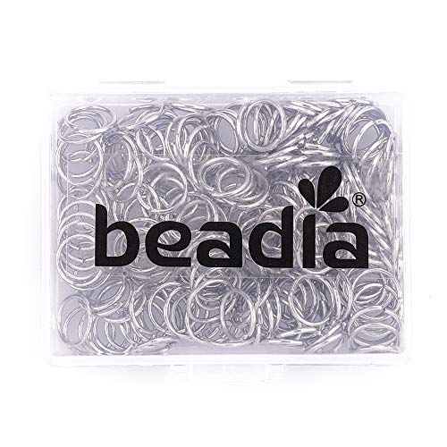 BEADIA Open Jump Rings Platinum 0.8x8mm 300pcs for DIY Jewelry Making Supplies - color: Platinum, size: 0.8*8mm