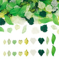 Beadthoven 270Pcs 9 Styles Leaf Acrylic Bead Caps Bulk Frosted Transparent Yellow Green Leaf Maple Leaves Charm Dangle Plant Beads for Jewelry Making DIY Spring Bracelets Necklace Earrings Crafting - color: Leaf Mixed 9 Styles