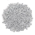 600PCS 6x6mm Square Acrylic Letter Beads N for Friendship Bracelets Jewelry Making, White Acrylic Cube Base with Black Alphabet Beads for DIY Crafts Bracelets Necklaces Key Chains Phone Lanyard - color: Letter N(Black on White)