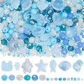 SUNNYCLUE 1 Box About 295pcs Summer Beading Kit Glass Turtle Bead Light Sky Blue Clear Hawaii Beach Ocean Animal Life Fish Starfish Turtle Seashell Spacers for Jewelry Making Beading Kits Adulting - style: Ocean 3
