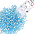 Miyuki Delica Seed Beads – Size 11/0 (1.6 mm), DB0692, Semi Matte Silver Lined Sky Dyed Blue, 7.2 g, Approx. 1440 Beads, Made in Japan - color: DB0692 - Semi Matte Silver Lined Sky Dyed Blue