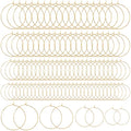 Pndeyo 280pcs Hypoallergenic Earring Beading Hoops, 20mm 25mm 30mm 35mm Round Hoop Earrings Findings, Open Earring Wire Ring Accessories for Jewelry Making- Silver & Gold - color: Gold-280pcs