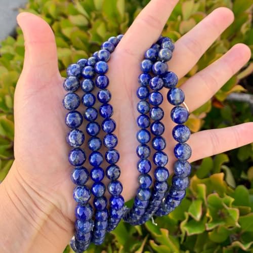 60pcs Adabele Natural Blue Lapis Lazuli Healing Gemstone Not Dyed 6mm Round Loose Beads Gem Stone Spacer for DIY Craft Jewelry Making GE15-6 - color: Lapis Lazuli (Not Dyed), size: 6mm (60pcs/1 Strand)