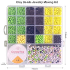 Jamaica Clay Beads Bracelets Making Kit - Jamaican Party Supplies - Jamaica Independence Day Boho DIY Art Craft Jewelry Making Set with Assorted Beads - 1 Box, Yellow, Green and Black