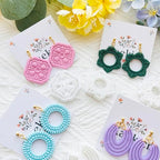 Geometric Pattern Polymer Clay Cutters Set – Molds and Clay Cutters for Polymer Clay, Clay Earring Tools - color: D color