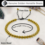 Amazing Gemstone Crystal Anklet Ankle Bracelets for Women - Waterproof Beaded Healing Crystal Anklets, Plus Size Chakra Gemstone Bead Anklet - color: Golden Hematite, style: Plain